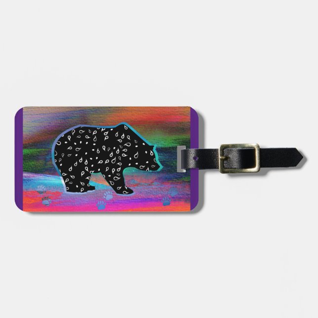 Black Bar Spirit Northern Light Colors Gepäckanhänger (Vorderseite horizontal)