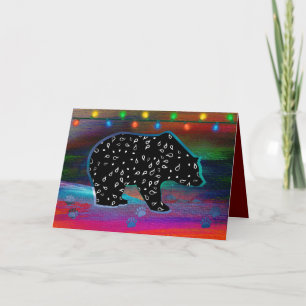 Black Bar Spirit Northern Light Colors Holiday Ca Feiertagskarte