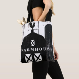 Black Barn White Wood Rustic Country Farmhouse Tasche