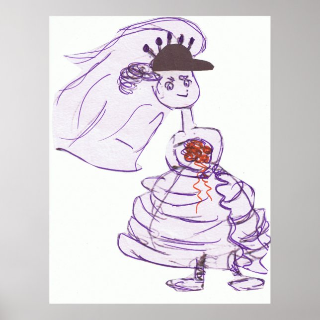 Black Baseball Cap Bride Poster (Vorne)