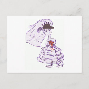 Black Baseball Cap Bride Postkarte