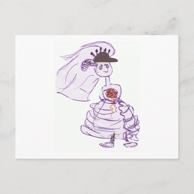 Black Baseball Cap Bride Postkarte (Vorderseite)