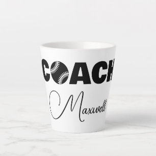 Black Baseball Coach Latte Tasse