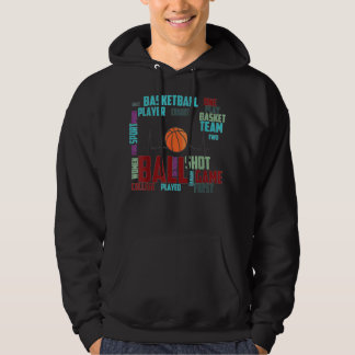 Black Basketball Stuff Coach Team Red Heart Hoodie