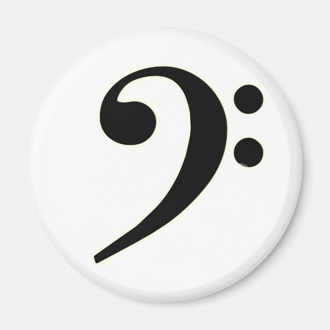 Black Bass Clef Magnet (Vorne)