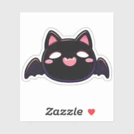 Black Bat Cat - Kawaii Flying Kitten Aufkleber