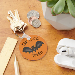 Black Bat Halloween Trick oder Treat Geschenk Schlüsselanhänger