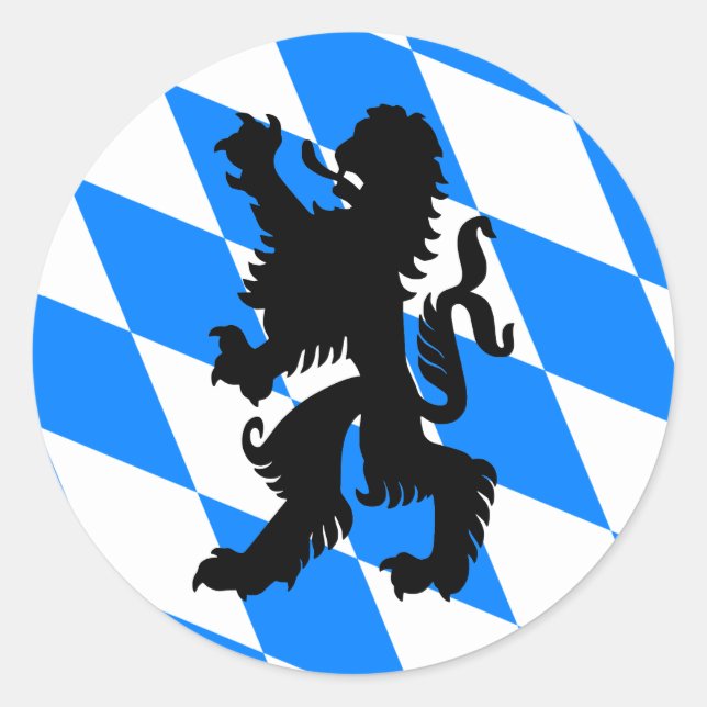 Black Bavarian Lion Runder Aufkleber (Vorderseite)