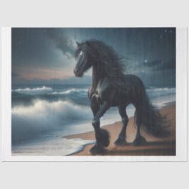 Black Beach Stallion Seidenpapier