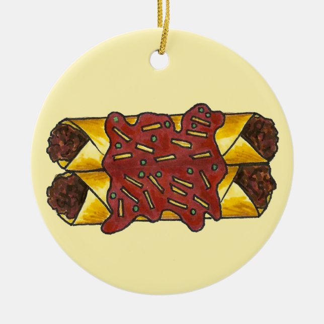 Black Bean Enchiladas Tex Mex mexikanische Küche Keramik Ornament (Vorne)