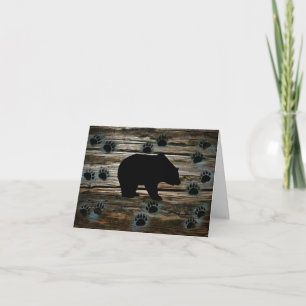 Black Bear Black Bear Paws Rustic Wood