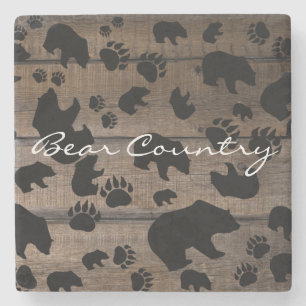 Black Bear Black Bear Paws Steinuntersetzer