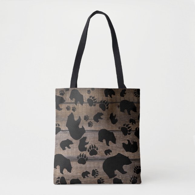 Black Bear Black Bear Paws Tasche (Vorderseite)
