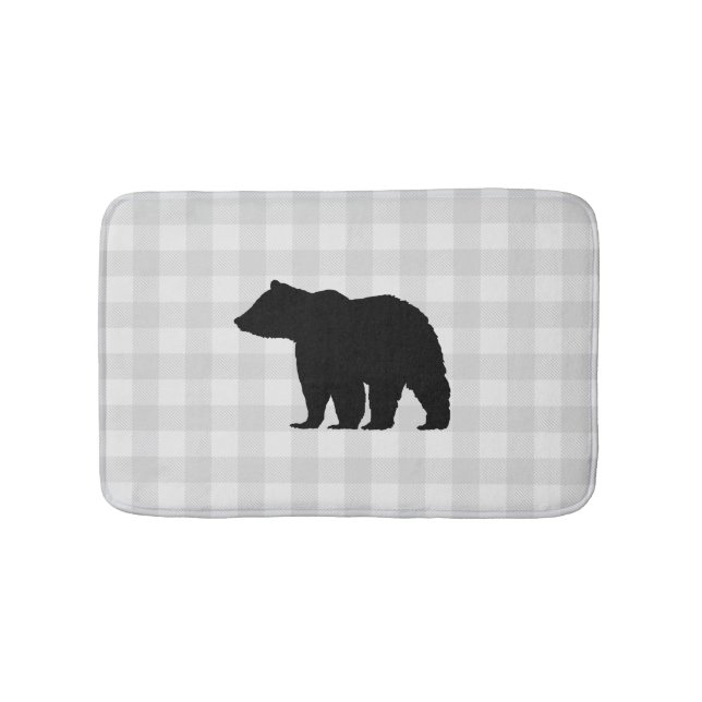 Black Bear Buffalo Karo Bath Mat Badematte (Vorderseite)