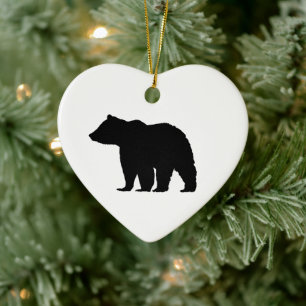Black Bear Christmas Art Keramik Ornament