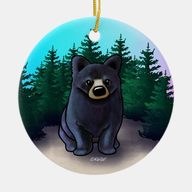Black Bear Cub  Keramik Ornament (Vorne)