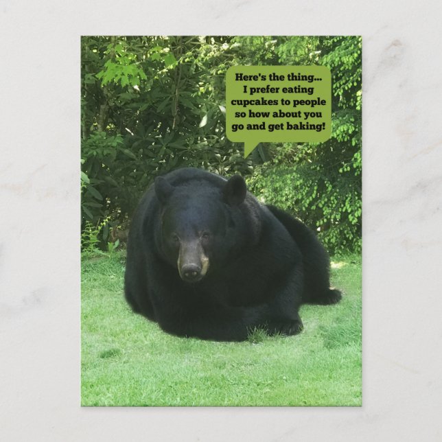 Black Bear - "Cubby Cupcake" Postkarte (Vorderseite)
