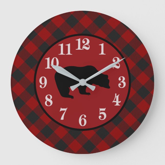 black bear große wanduhr (Vorderseite)