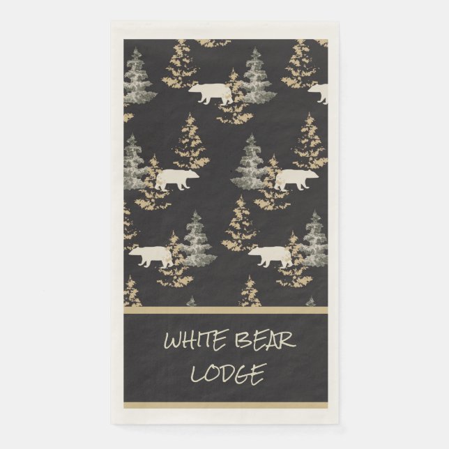 Black Bear Lodge Cabin Country Wild Serviette (Vorderseite)
