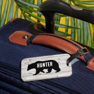 Black Bear Lodge Hunter Rustic Custom Gepäckanhänger