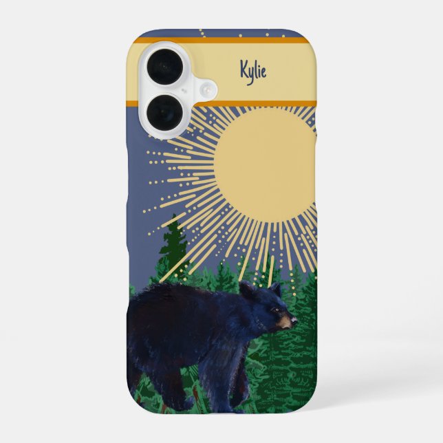 Black Bear Phone Case iPhone 16 Hülle (Rückseite)