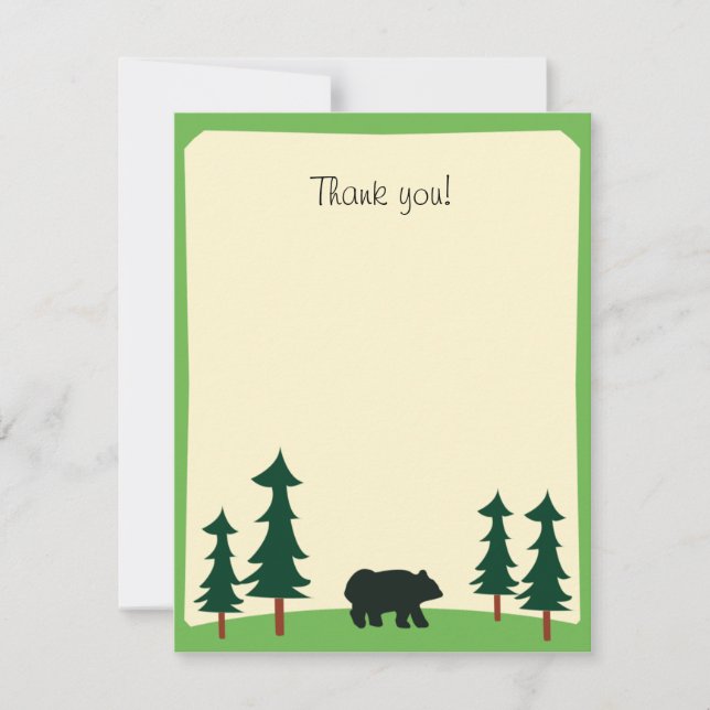 BLACK BEAR Rustic Flat Merci carte de note (Devant)