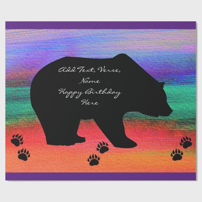 Black Bear Silhouette Geschenkpapier (Flach)