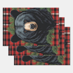 Black Bear Silhouette Geschenkpapier Set