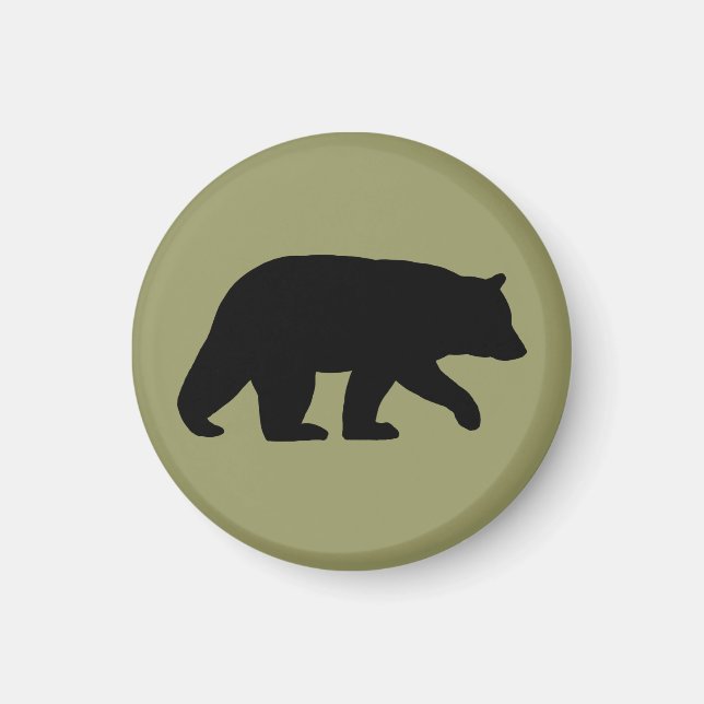 Black Bear Silhouette Magnet (Vorne)
