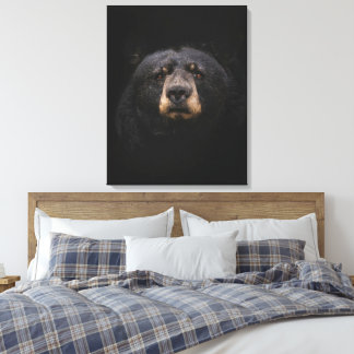 BLACK BEAR Stretched Canvas Print Leinwanddruck