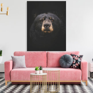 BLACK BEAR Stretched Canvas Print Leinwanddruck