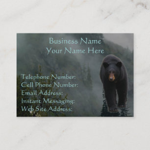 Black Bear Wildlife & Misty Forest Cartes de visit