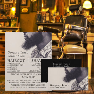 Black Beard Model, Men Barbers Visitenkarte
