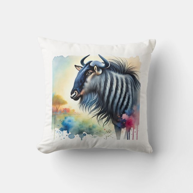 Black Bearded Blue Wildebeest 290824AREF129 - Wate Kissen (Vorderseite)