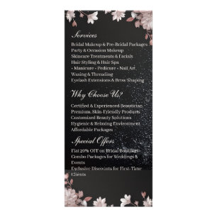 Black Beautician Promotion Services Pinke Blütenmu Werbekarte