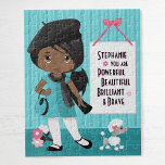 Black Beautiful und Brave Girl Jigsaw Puzzle<br><div class="desc">Personalisiertes multikulturelles Puzzle mit positiver Bestätigung für Kinder. Bitte Karo mehr von meinen personalisierten Geschenken raus.</div>