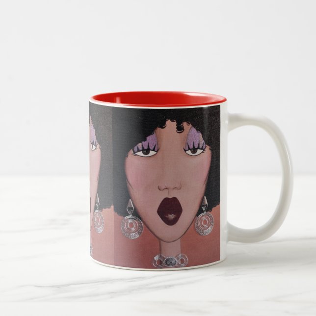 "Black Beauty Diva" Zweifarbige Tasse (Rechts)