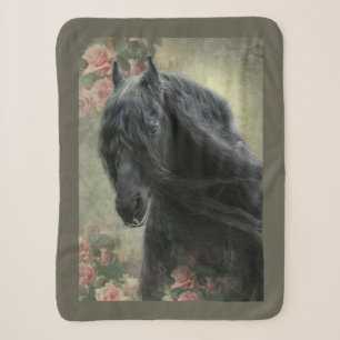 Black Beauty Friesian Horse - Blanket Sherpadecke