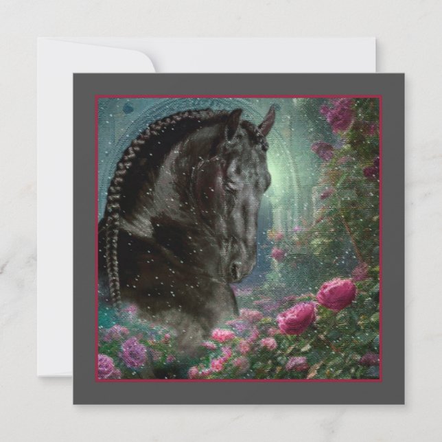 Black Beauty Friesian Horse - Carte de voeux (Devant)