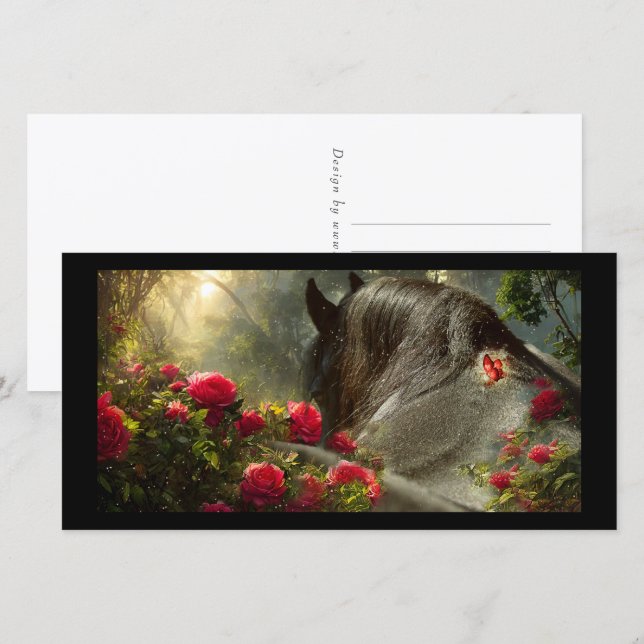 Black Beauty Friesian Horse - Carte de voeux (Devant / Derrière)