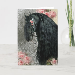 Black Beauty Friesian Horse - Carte de voeux
