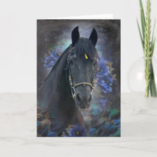 Black Beauty Friesian Horse - Carte de voeux