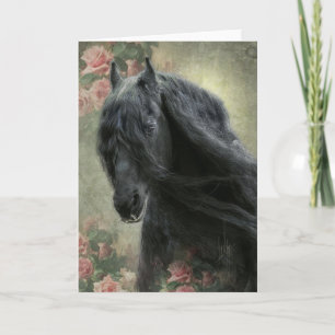 Black Beauty Friesian Horse - Carte de voeux
