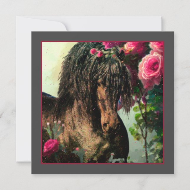 Black Beauty Friesian Horse - Carte de voeux (Devant)