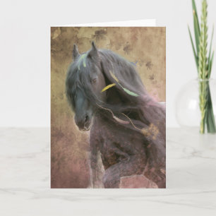 Black Beauty Friesian Horse - Grußkarte Dankeskarte