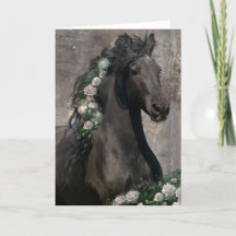 Black Beauty Friesian Horse - Grußkarte
