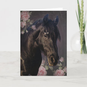 Black Beauty Friesian Horse - Grußkarte Karte