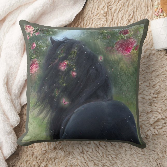 Black Beauty Friesian Horse - Kissen (Decke)