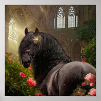 Black Beauty Friesian Horse - Poster