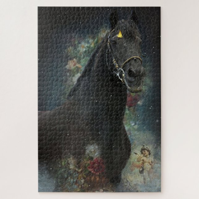 Black Beauty Friesian Horse - Puzzle (Vertikal)